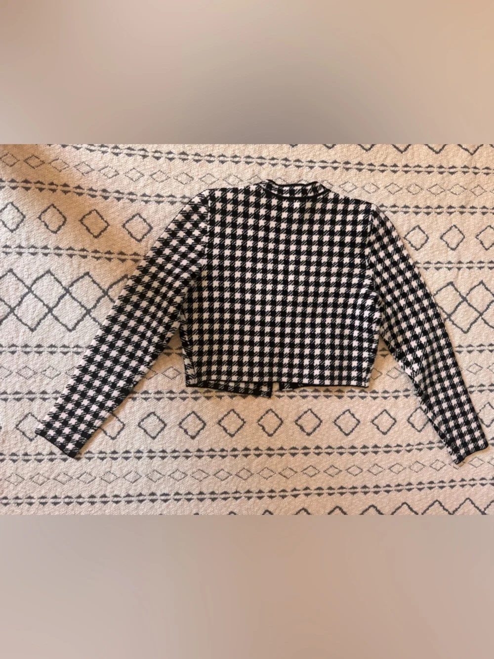 Sandro Black and White Houndstooth Knit Cardigan Sandro Size 2 - Picture 9 of 9